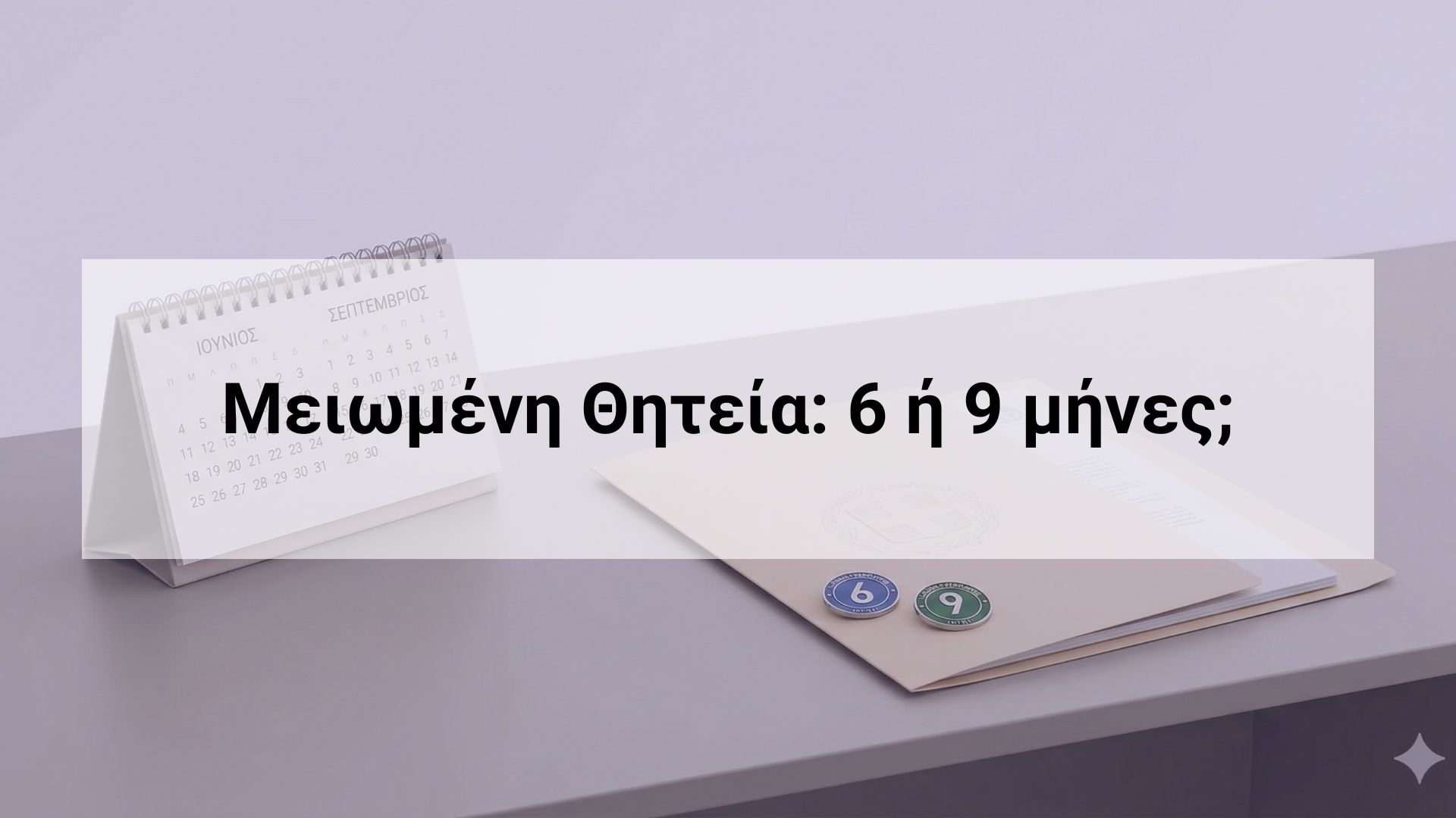 Γραφικό με ημερολόγιο και ένδειξη 6 και 9 μηνών για άρθρο σχετικά με μειωμένη θητεία