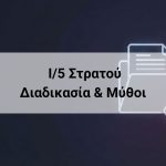 Μινιμαλιστικό γραφικό για Ι5 στρατού και διαδικασία απαλλαγής με εικονίδιο εγγράφου